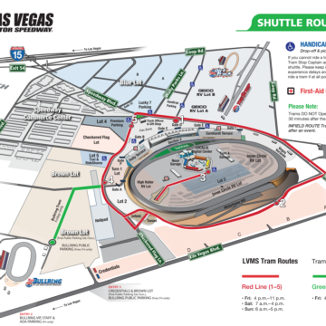 LVMS Shuttle / Tram Map